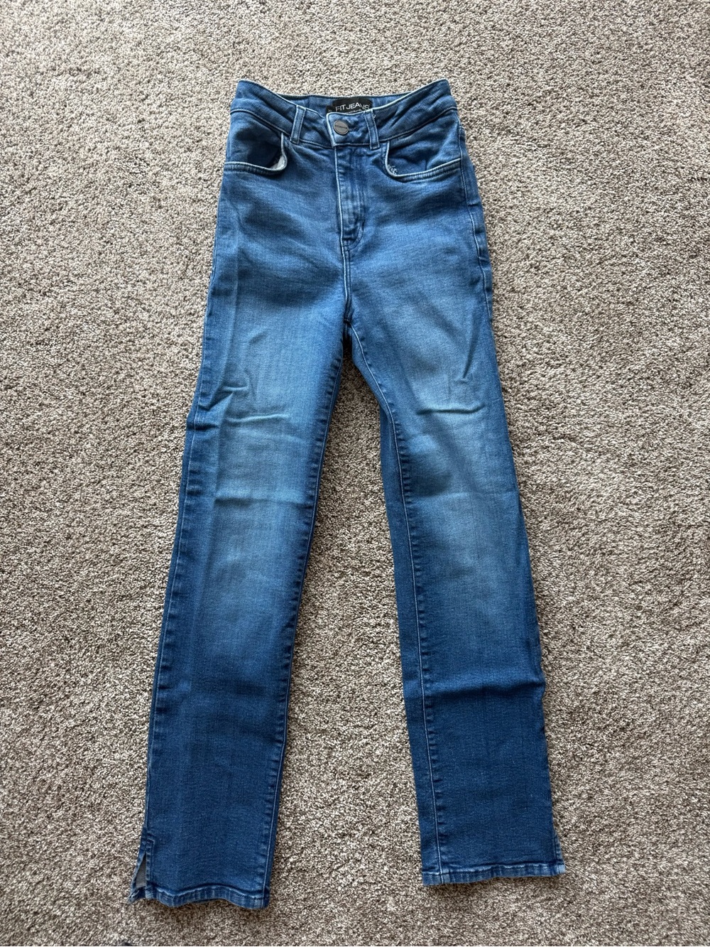 Fitjeans Straight Leg Split Hem Jeans
